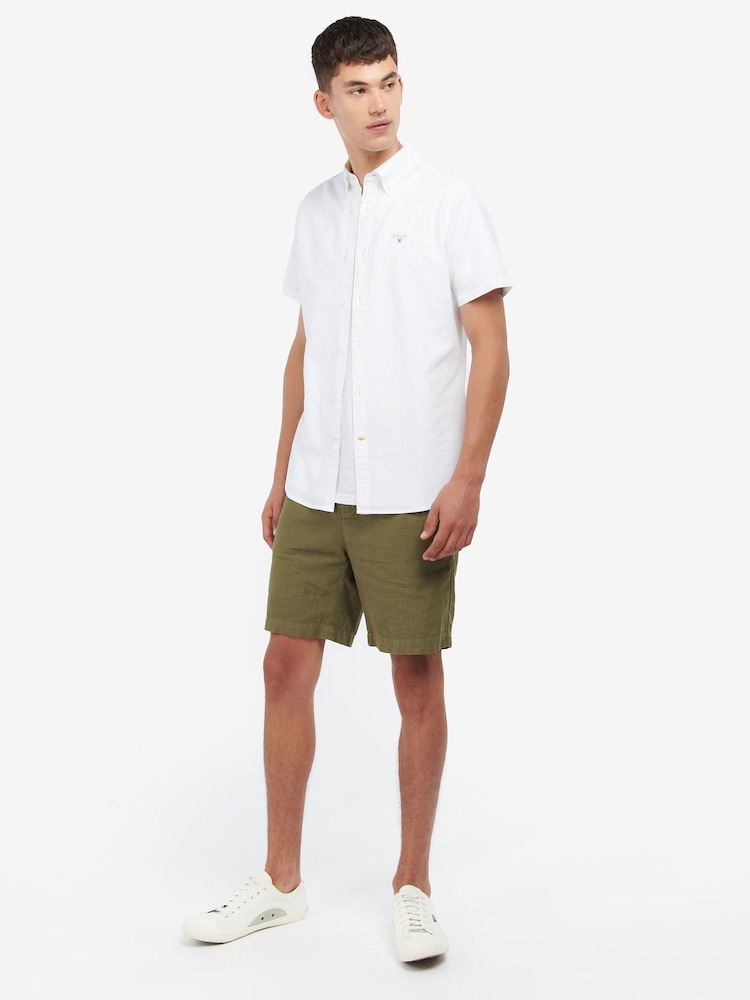 Barbour® White Oxtown Short Sleeve Tailored Shirt - Image 1 of 1