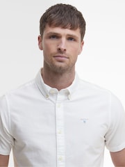 Blanc - Barbour Oxtown Classic Manches courtes  Oxford 100% Chemise en coton - Image 5 de 8