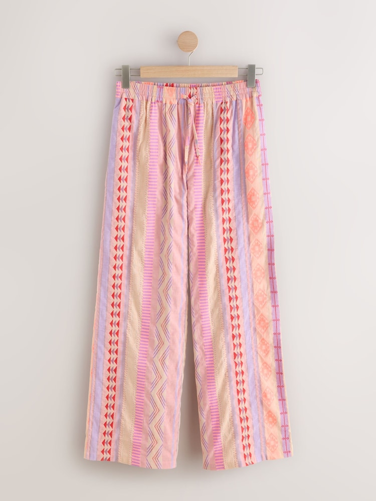 Pink Ikat Pattern Pull On Trousers - Image 1 of 3 Pink Ikat Pattern Pull On Trousers - Image 1 of 3