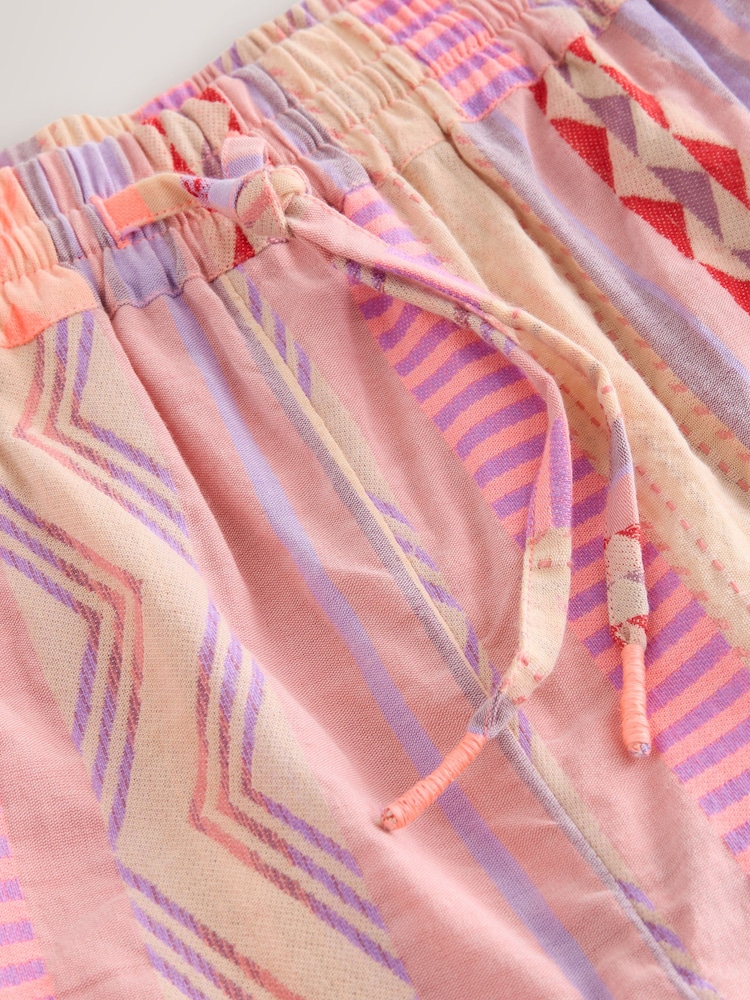 Pink Ikat Pattern Pull On Trousers - Image 3 of 3 Pink Ikat Pattern Pull On Trousers - Image 3 of 3