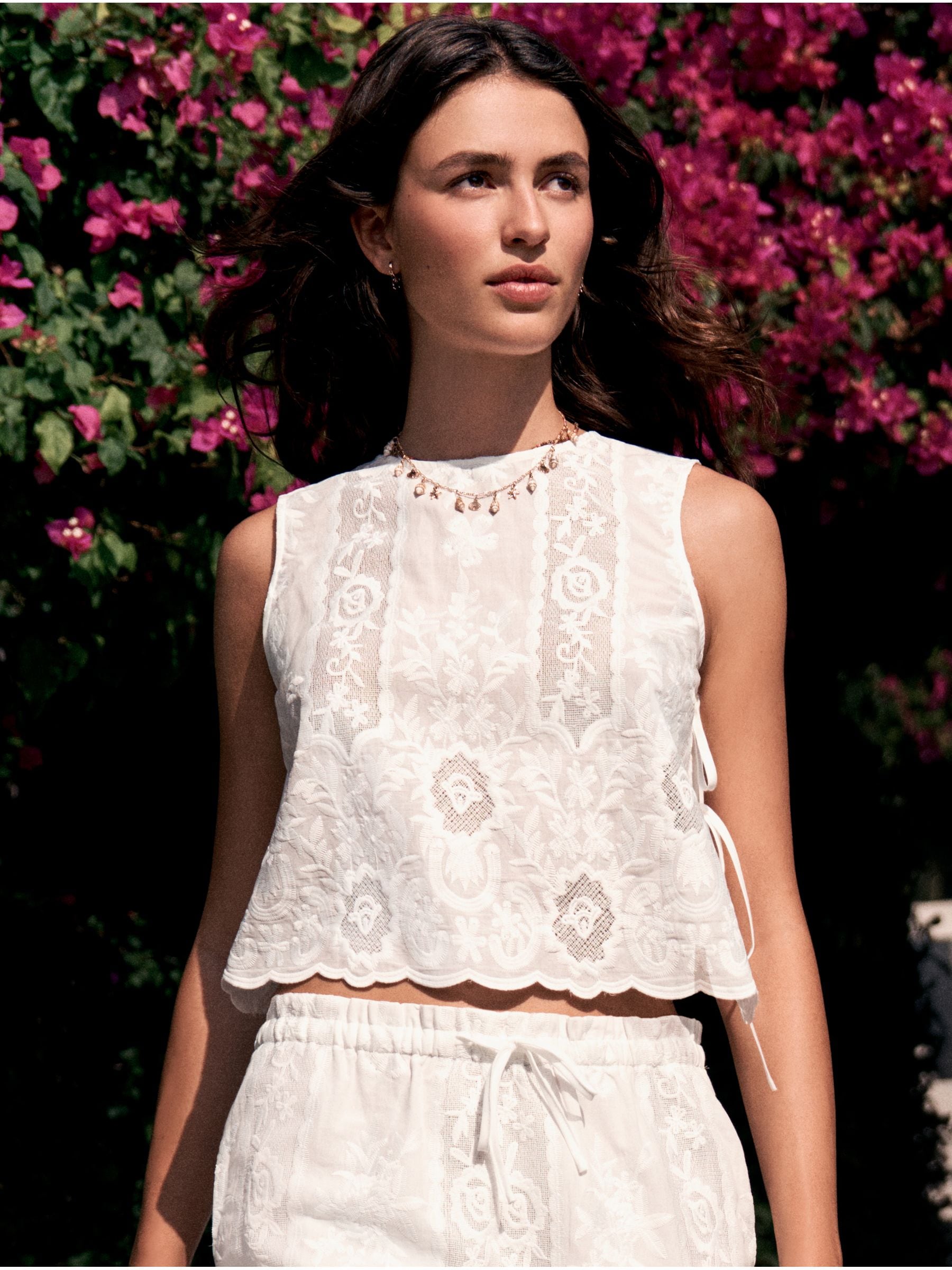 トップス Reee Buy White Lace Embroidered Shell Top from the Next UK online shop
