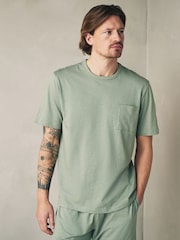 Sage Green Jersey Short Sleeve Pyjamas Set - Image 2 of 12