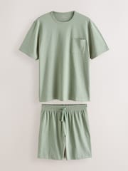 Sage Green Jersey Short Sleeve Pyjamas Set - Image 8 of 12