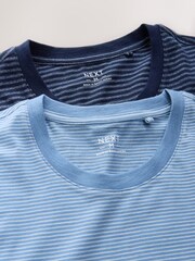 أزرق نيلي - حزمة من 2 طقم بيجاما جيرسي بأكمام قصيرة مخططة - صورة 11 من 12