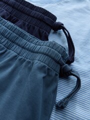 أزرق نيلي - حزمة من 2 طقم بيجاما جيرسي بأكمام قصيرة مخططة - صورة 12 من 12