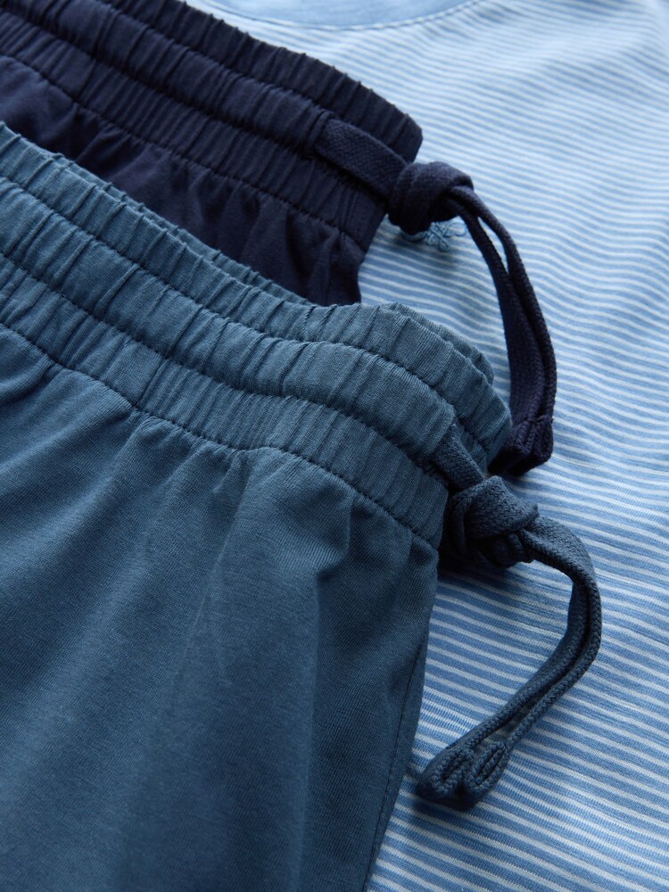 أزرق نيلي - حزمة من 2 طقم بيجاما جيرسي بأكمام قصيرة مخططة - صورة 12 من 12