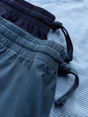 Indigo Blue Stripe Short Sleeve Jersey Pyjamas Set 2 Pack - Image 7 of 7