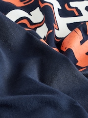 কালো - গ্রাফিক শর্ট স্লিভ জার্সি পায়জামা সেট - 11এর মধ্যে 10 ছবি