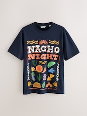 কালো - গ্রাফিক শর্ট স্লিভ জার্সি পায়জামা সেট - 11এর মধ্যে 8 ছবি