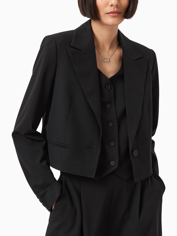 AllSaints Black Shores Tri Blazer - Image 2 of 7 AllSaints Black Shores Tri Blazer - Image 2 of 7