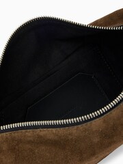 AllSaints Brown Luna Suede Cross-Body Bag - Image 2 of 5