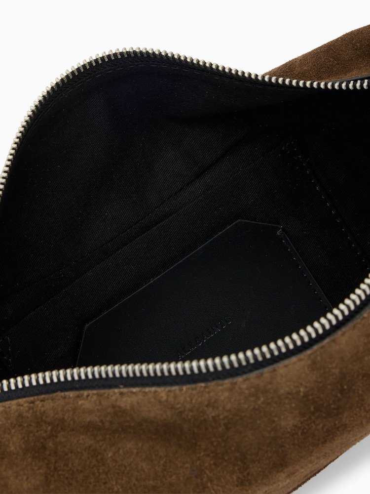 AllSaints Brown Luna Suede Cross-Body Bag - Image 2 of 5
