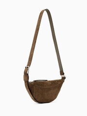 AllSaints Brown Luna Suede Cross-Body Bag - Image 3 of 5