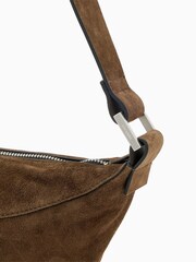 AllSaints Brown Luna Suede Cross-Body Bag - Image 4 of 5