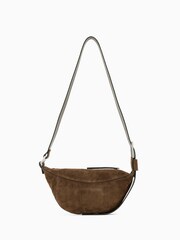 AllSaints Brown Luna Suede Cross-Body Bag - Image 5 of 5