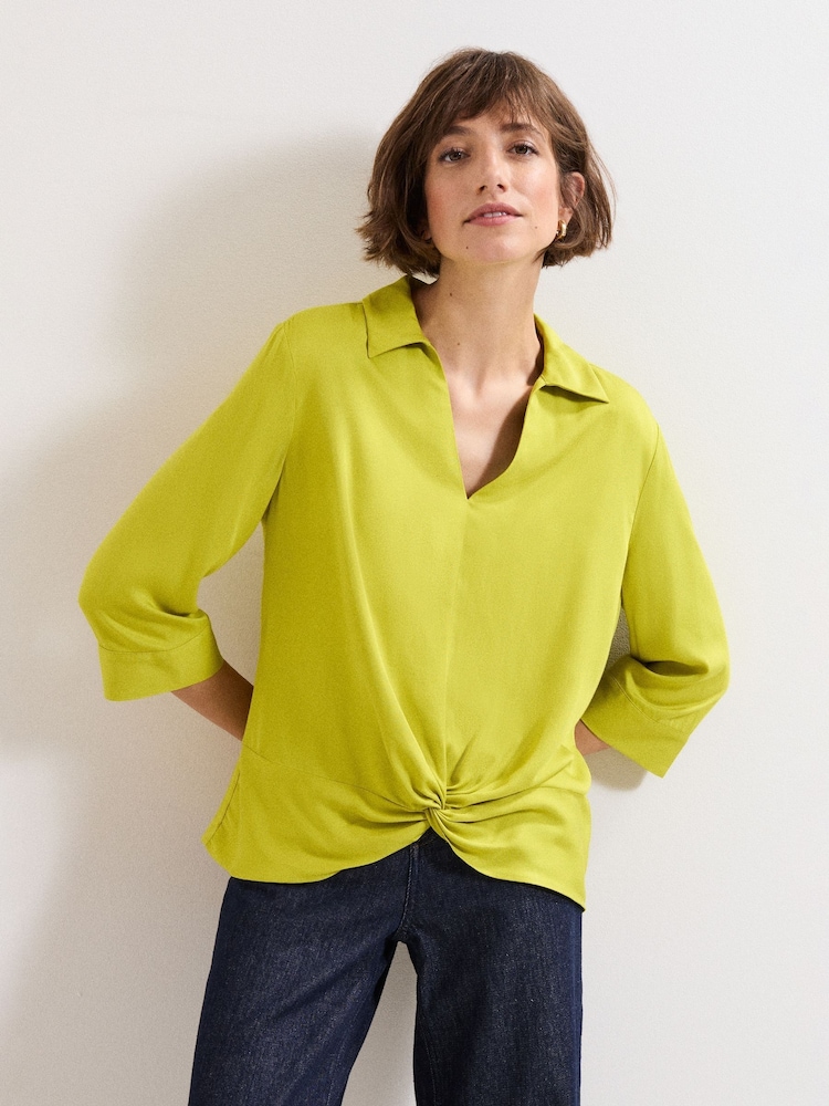 Phase Eight Green Clary Twist Shirt - Image 1 of 6 Phase Eight Green Clary Twist Shirt - Image 1 of 6