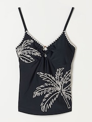 FatFace Cornelli Black Tankini Top - Image 5 of 5