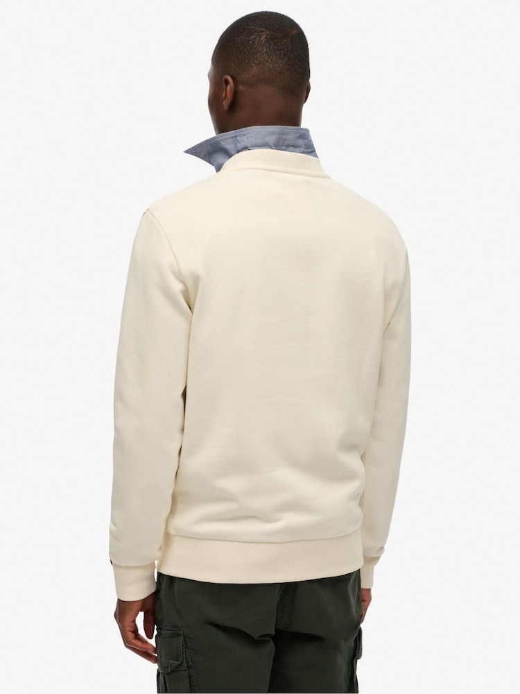 Superdry White Athletic Essentials Crew Sweat top - Image 2 of 6