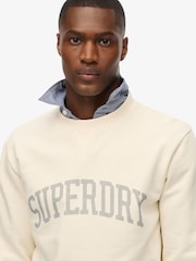 Superdry White Athletic Essentials Crew Sweat top - Image 4 of 6