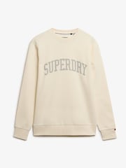 Superdry White Athletic Essentials Crew Sweat top - Image 5 of 6