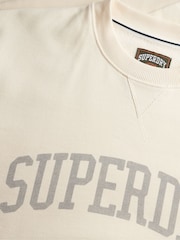 Superdry White Athletic Essentials Crew Sweat top - Image 6 of 6
