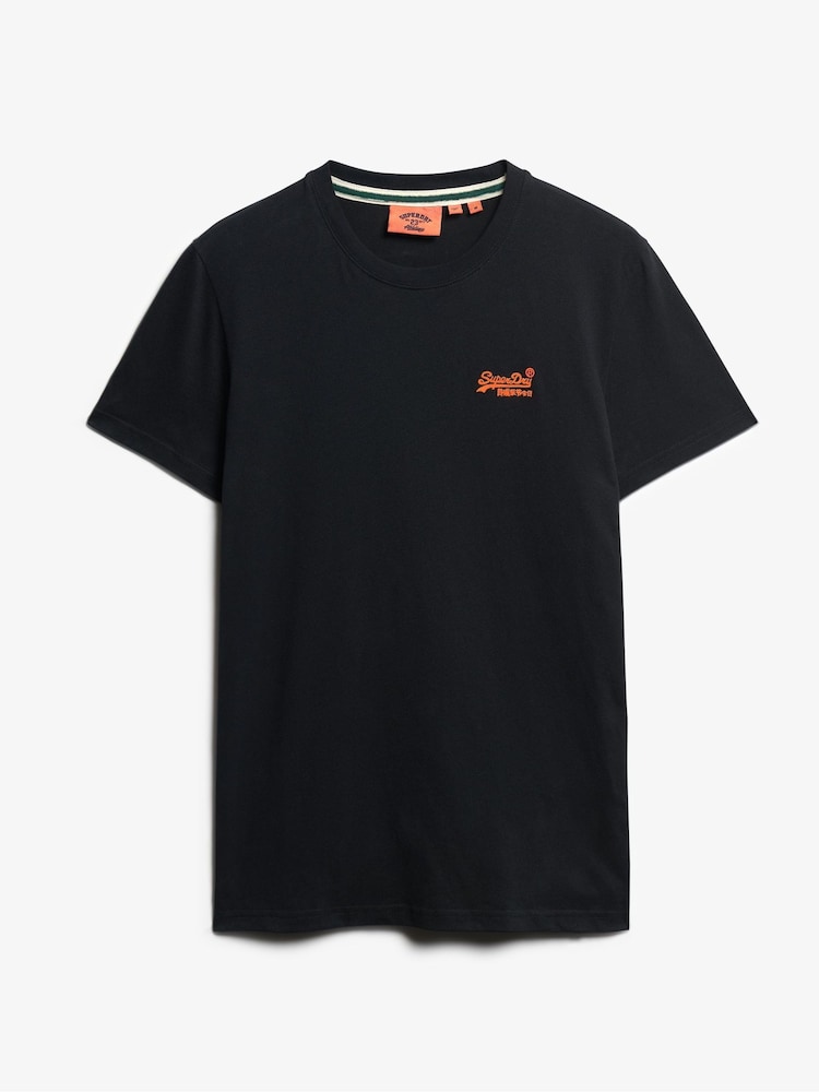 Superdry Black Cotton Essential Logo T-Shirts 3 Pack - Image 2 of 3