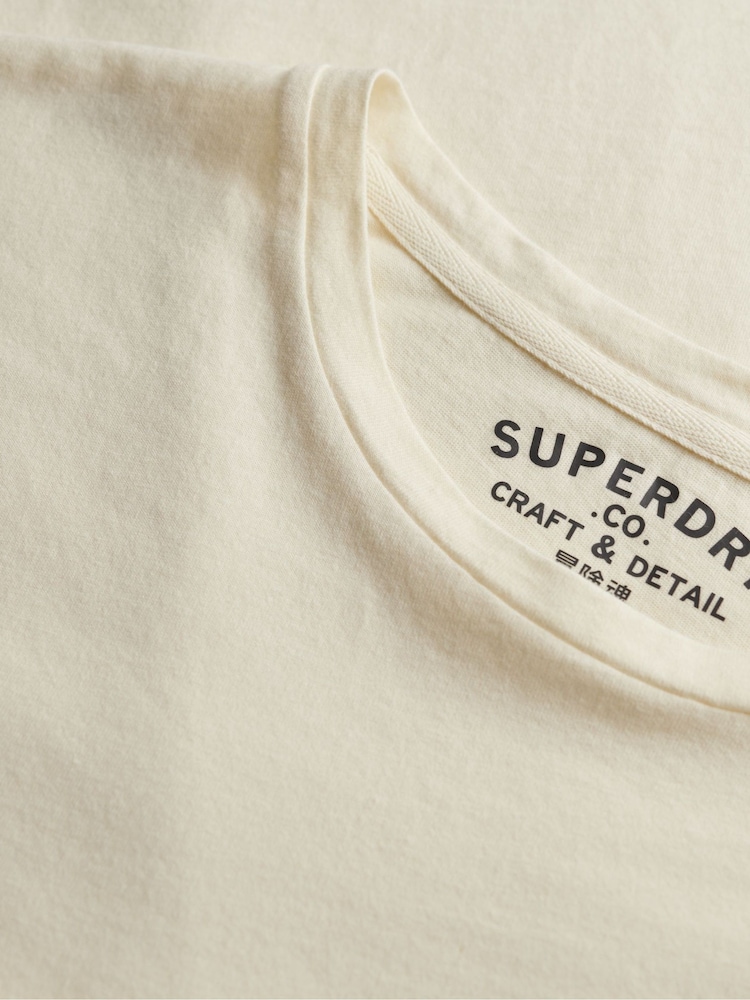Superdry Cream Classic Essential T-Shirt - Image 6 of 6