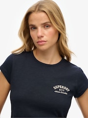 Superdry Blue Athletic Essential Slub T-Shirt - Image 4 of 6