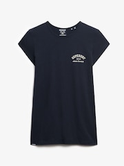 Superdry Blue Athletic Essential Slub T-Shirt - Image 5 of 6