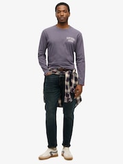 Superdry Purple Athletic Essentials Long Sleeve T-shirt - Image 3 of 6