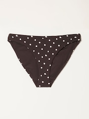 FatFace Chocolate Brown Polka Dot Bikini Bottom - Image 5 of 5
