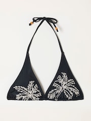 FatFace Maci Black Cornelli Triangle Bikini Top - Image 5 of 5