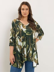 Evans Green Hanky Hem Smudge Print Top - Imagen 1 de 6