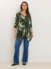 Evans Green Hanky Hem Smudge Print Top - Imagen 2 de 6