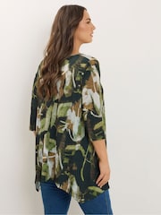 Evans Green Hanky Hem Smudge Print Top - Imagen 4 de 6