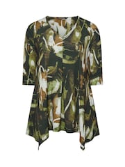 Evans Green Hanky Hem Smudge Print Top - Imagen 5 de 6