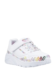 Skechers White Uno Lite Heart Craze Trainers - Image 2 of 2