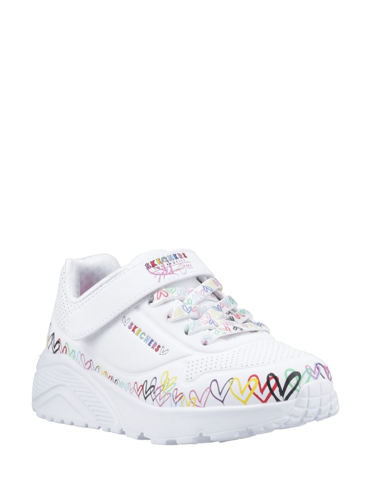 Skechers White Uno Lite Heart Craze Trainers - Image 2 of 2