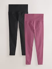 Black/Berry Seamfree Sport Leggings 2 Pack - Image 8 of 14