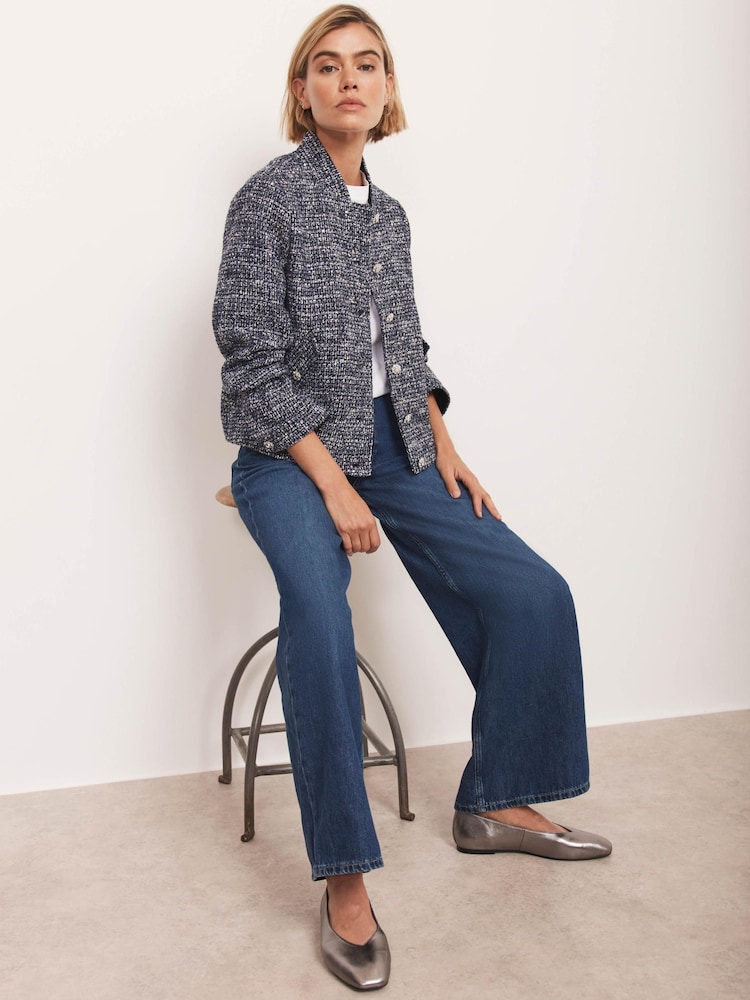 Mint Velvet Blue Boucle Jacket - Image 2 of 8