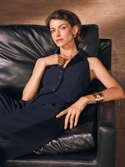 Mint Velvet Blue Tuxedo Waistcoat - Image 1 of 8