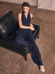 Mint Velvet Blue Tuxedo Waistcoat - Image 4 of 8