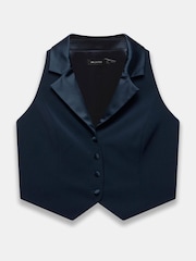 Mint Velvet Blue Tuxedo Waistcoat - Image 7 of 8