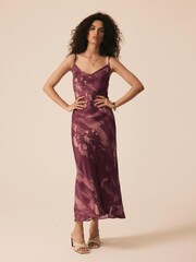 Mint Velvet Red Floral Print Slip Dress - Image 1 of 8