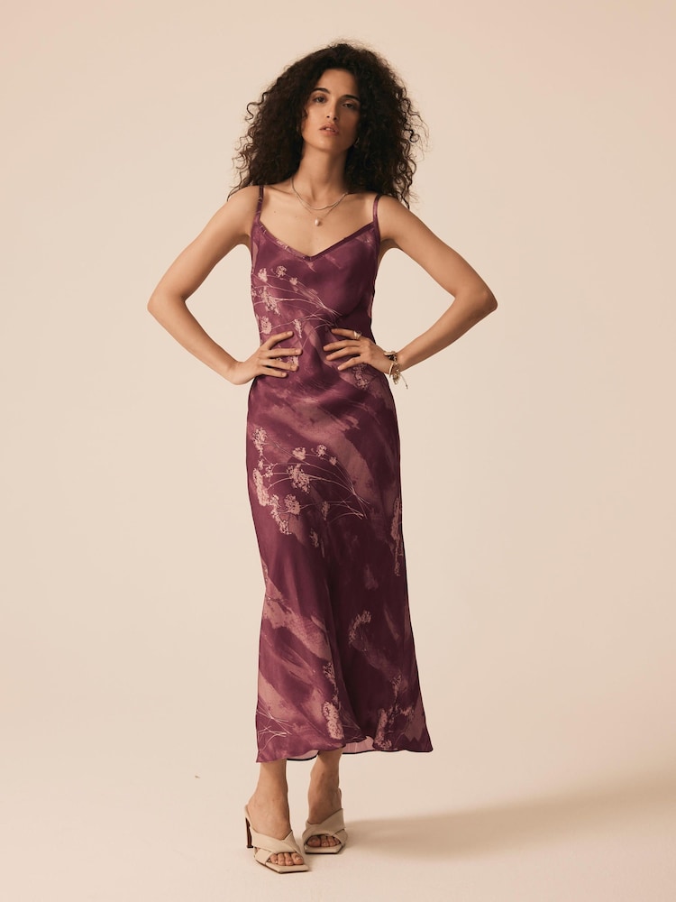 Mint Velvet Red Floral Print Slip Dress - Image 1 of 8