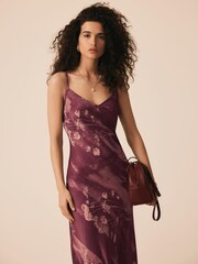Mint Velvet Red Floral Print Slip Dress - Image 3 of 8