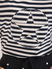 Mint Velvet Blue Striped Star T-Shirt - Image 5 of 8