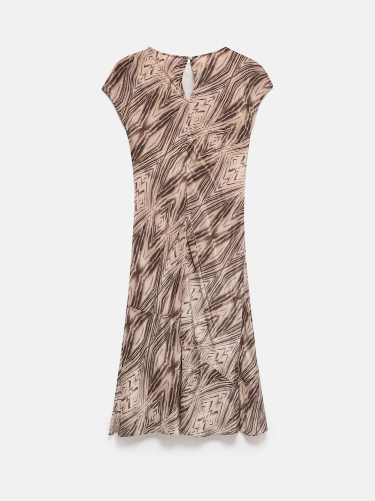 Mint Velvet Brown Geometric Print Midi Dress - Image 8 of 8