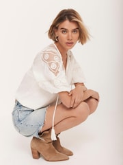 Mint Velvet Cream Cotton Embroidered Top - Image 2 of 8