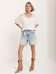 Mint Velvet Cream Cotton Embroidered Top - Image 4 of 8